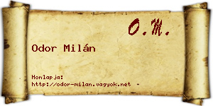 Odor Milán névjegykártya
